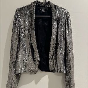Zara Silver Sequin Blazer